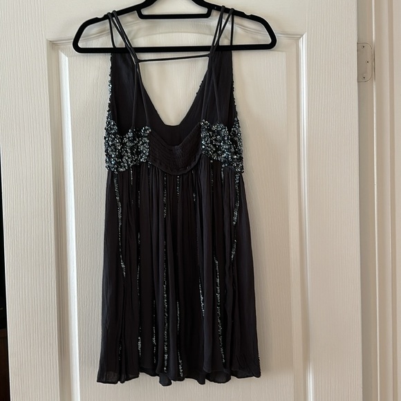 NWOT Free People Navy Sequin Mini Dress - Picture 4 of 6